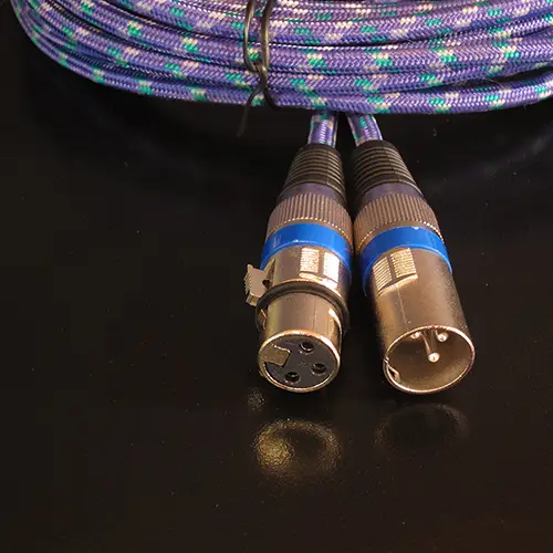 Featured image for “3-Pin XLR Cable, Purple-Green, 25'”